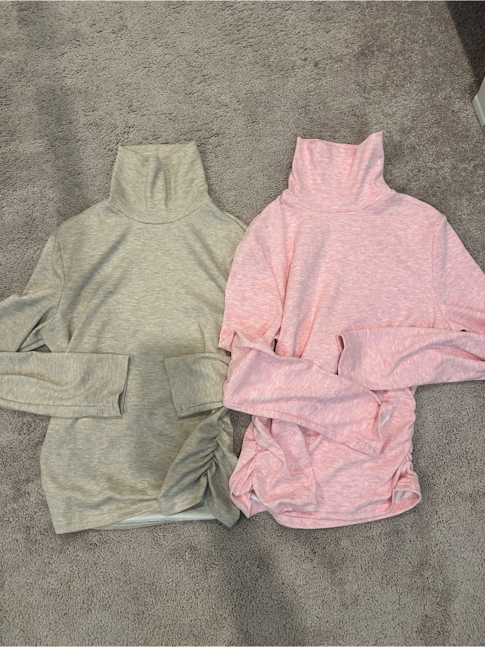 SHEIN Turtlenecks Long-Sleeve - Pink and Taupe set of 2 fitted L